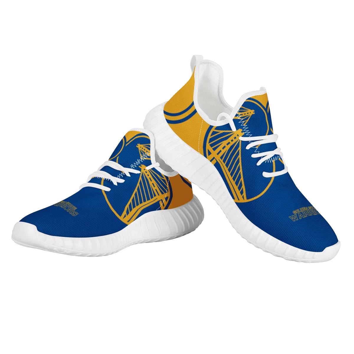 Men's Golden State Warriors Mesh Knit Sneakers/Shoes 003